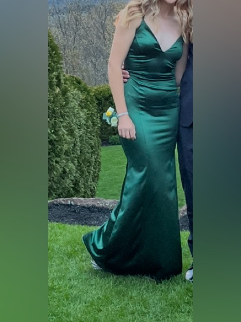 Elegant Forest Green Satin Slip Dress with Strappy Back